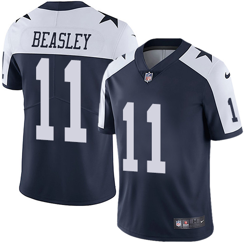 Nike Cowboys #11 Cole Beasley Navy Blue Thanksgiving Men's Stitched NFL Vapor Untouchable Limited Throwback Jersey - Click Image to Close
